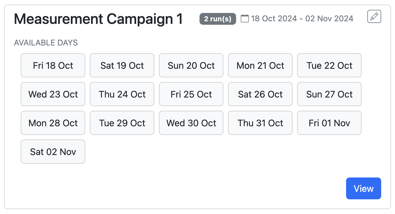 Campaingn item card in the Campaigns list view